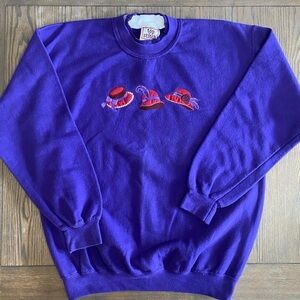 Red Hat Society Embroidered Vintage Crewneck - Size Large